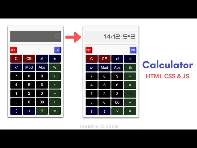 How to make a Calculator using HTML CSS and JavaScript.  |  Beginner JavaScript Project.