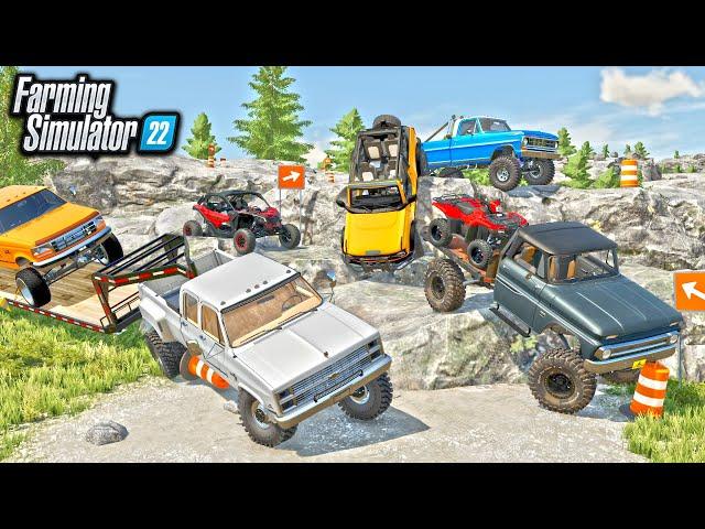 EXTREME ROCK-CLIMBING & MUDDING! (ATVS & LIFTED TRUCKS) | FARMING SIMULATOR 22