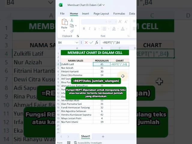 Membuat Chart Dalam Cell #tutorial Ms #excel