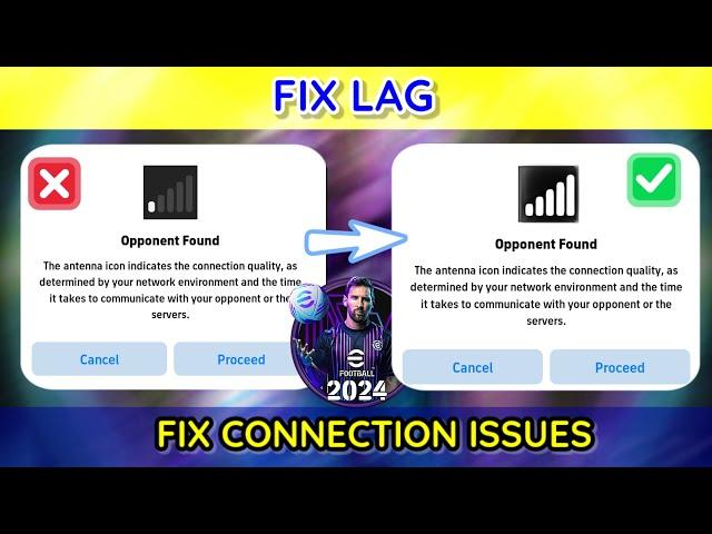 How to fix LAG and connection in online matches Efootball 2024 mobile