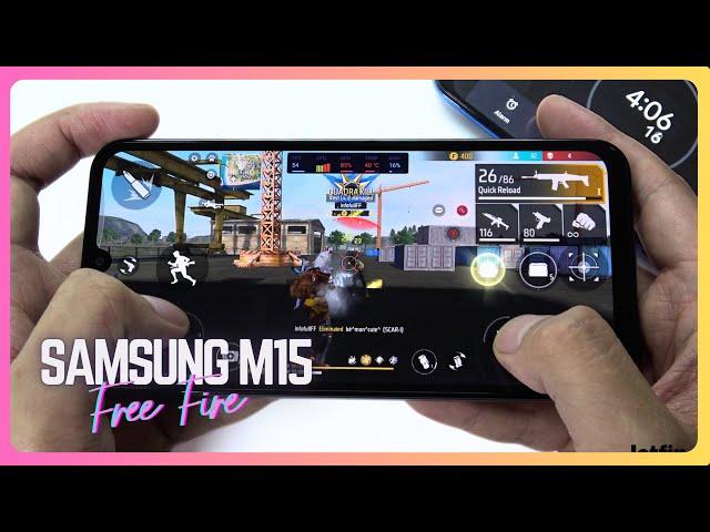 Samsung Galaxy M15 Free Fire Gaming test | Dimensity 6100+, 90Hz Display