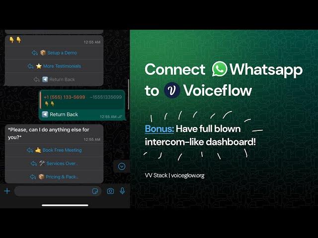 Connect Voiceflow to Whatsapp + Dashboard for all the conversations!
