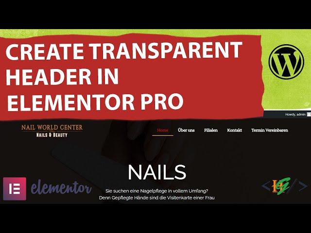 How to Create Transparent Sticky Header in Elementor Pro WordPress