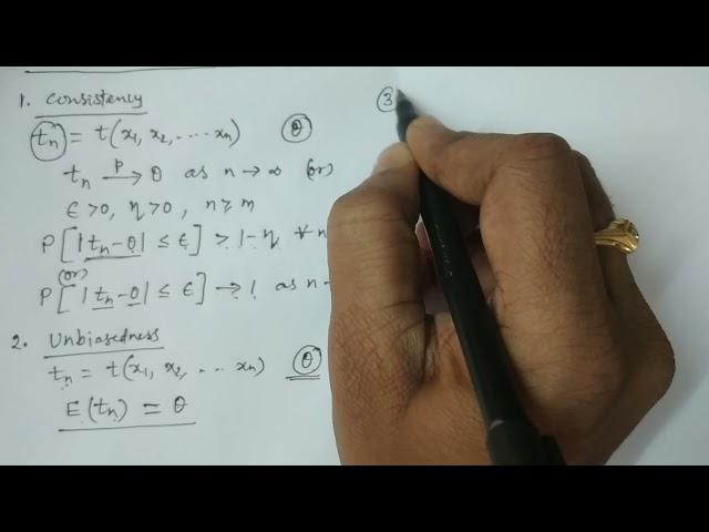 Criteria of Good Estimator (Consistency, Unbiasedness, Efficiency and Suffiency) - BSc Statistics