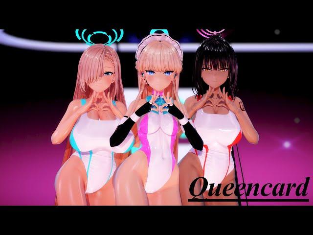 【MMD/ブルーアーカイブ】 (G)I-DLE - Queencard【飛鳥馬トキ/一之瀬アスナ/角楯カリン/4K/60FPS/紳士向け】