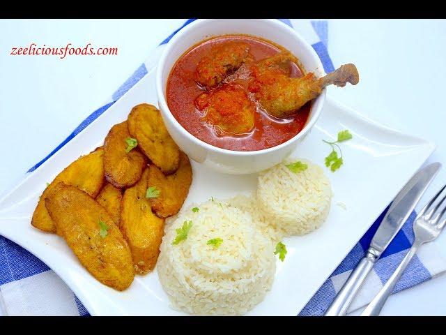 HOW TO COOK NIGERIAN TOMATO STEW WITH STEAMED WHITE RICE - CHICKEN STEW - ZEELICIOUS FOODS