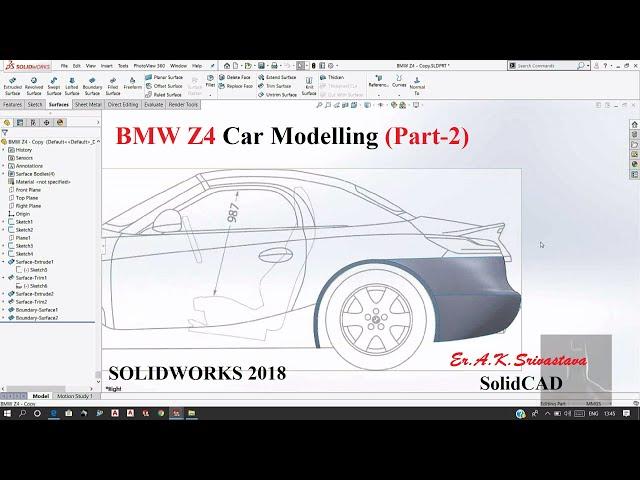 BMW Z4 Car Modelling in Solidworks (Part 2) | Car design |