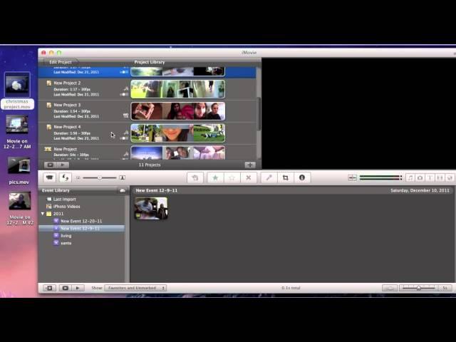 how to delete a project on iMovie