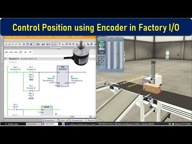 How to use Encoder in factory IO for Position Control with PLC S7-1500 | TIA Portla | Siemens PLC