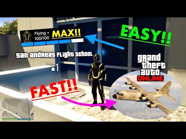 GTA V: How to increase flying skill FAST and easy!! (online)