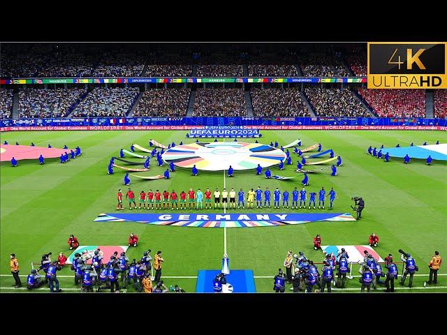 4K | PES 2021 NEW Ultra Realism EURO 2024 Graphics Mod | Portugal vs France | PES 2024 Euro Patch