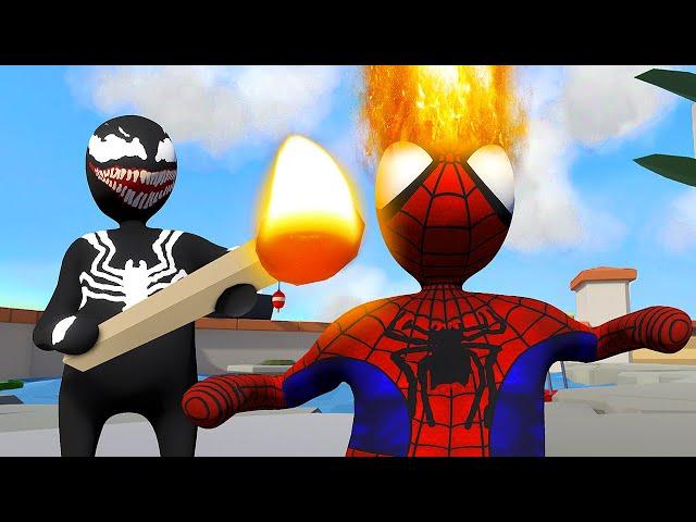 BURNING Tiny Spiderman in New Update - Human Fall Flat Gameplay