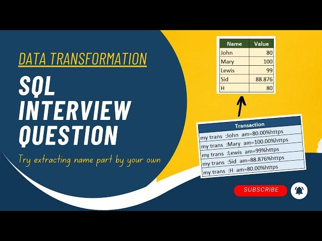 Data Transformation || SQL Interview Question || Extract Only Required Parts From a Given String