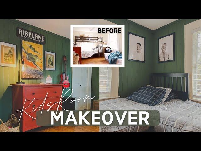 KIDS ROOM MAKEOVER // Before + After Vintage Inspired Shared Boys Bedroom