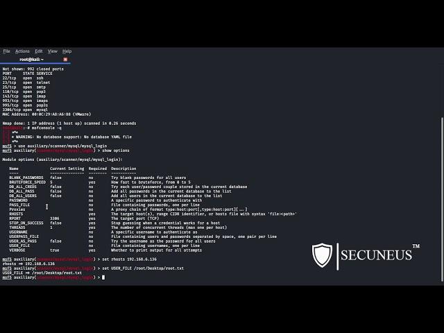 Brute Force MySQL Database | Penetration Testing using Metasploit Framework in Kali Linux