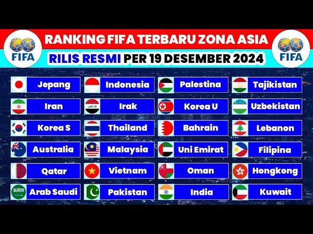 Ranking FIFA Terbaru Zona Asia - Desember 2024