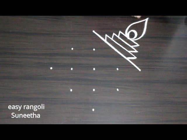 Creative Friday muggulu || Easy rangoli Suneetha || Traditional kolam with 5 dots