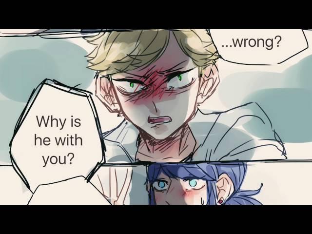 Miraculous ladybug comic "Normal & Jealous"part2 Adrien Marinette