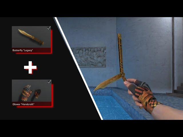 Butterfly "Legacy" + Gloves "Handcraft" ️ Gameplay Геймплей Обзор Standoff2 Бабочка нож