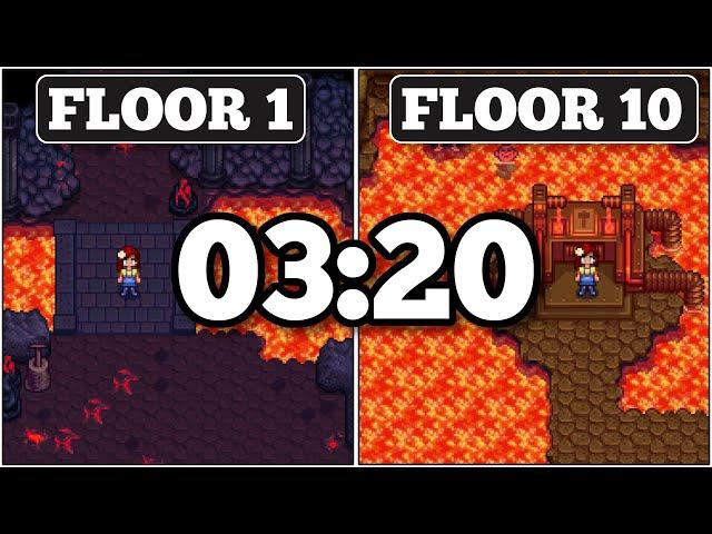 How to get to Floor 10 In the Volcano In 3:20 | Stardew Valley