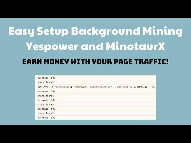 News!!! Easy Setup Background Mining On 2024 - EARN MONEY With Your Page Traffic!