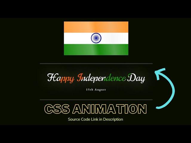 Happy Independence Day 2022 | Modern Indian Flag CSS Animation Effect | Keyframe Effects