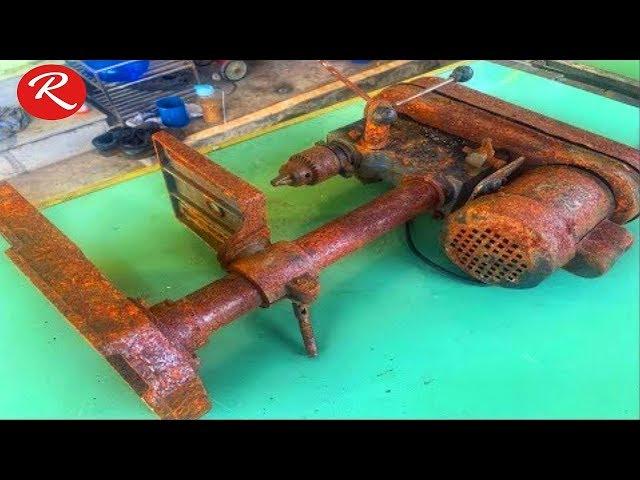 Restoration Vertical Drilling Machine | Restoration machine hole making rusty old