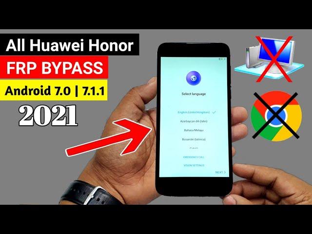 Huawei Honor 2021 FRP LOCK BYPASS | ANDROID 7 (Without PC) 