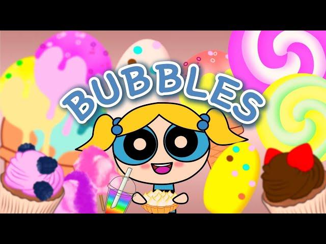 Bubbles eating cotton candy, ice cream, drinking rainbow drink mukbang animation #mukbang #cute