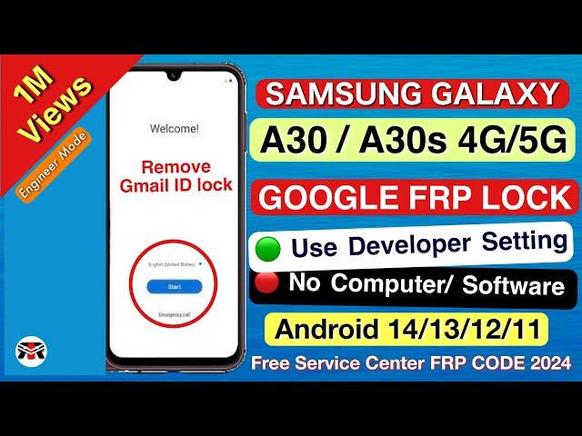 Samsung A30/A30s Frp Bypass Without Pc New Update 2024