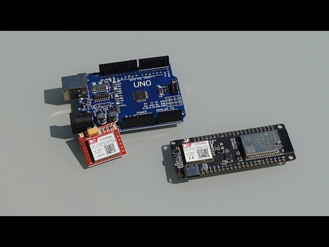 SIM800 Basics | Start up with Arduino ( Stand-Alone) and ESP32+SIM800 Board (German)