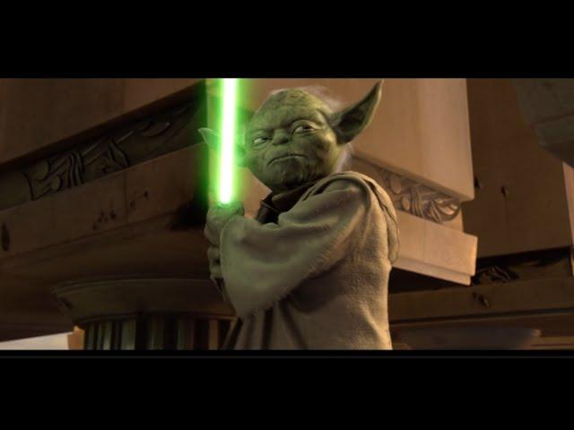 Every Yoda Fight (Attack of the Clones, The Clone Wars, Revenge of the Sith)