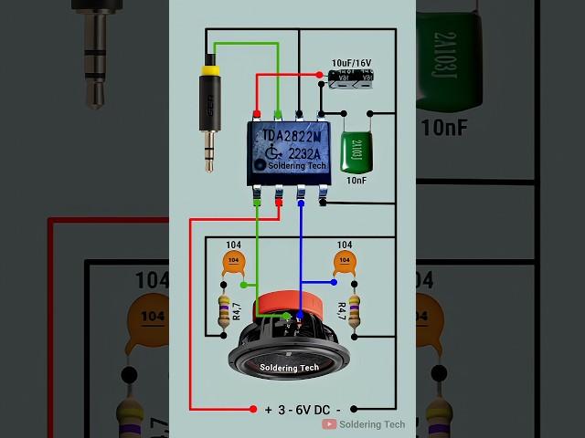 TDA 2822N ic amplifier | tda2822n ic mono amplifier | amplificador #amplifier #shorts