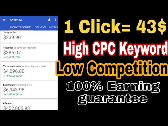 High CPC low competition keywords | Find low competition keywords high traffic | Tech Talk Anand