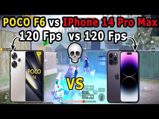 POCO F6 vs IPhone 14 Pro Max PUBG Mobile 1v1 TDM 120 FPS vs 120 FPS That Was Tough !