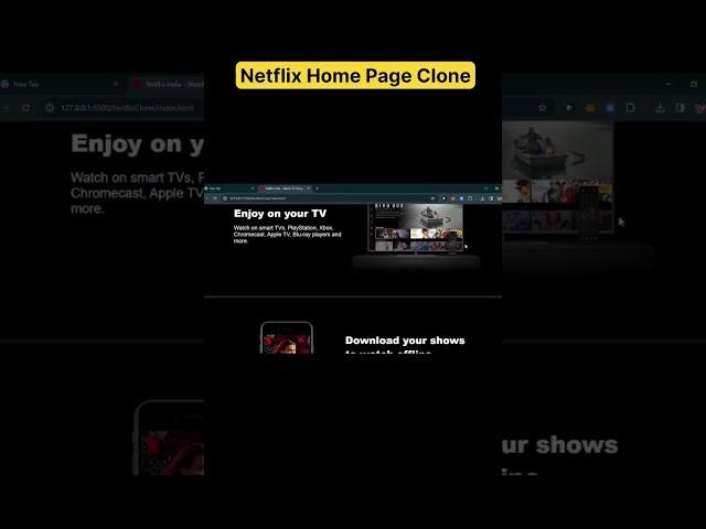 Netflix Home Page clone (Html + Css) Source code in description ️ #coding #shorts