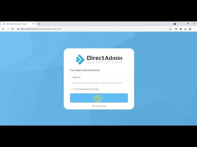 How to enable Two-Step Authentication in DirectAdmin