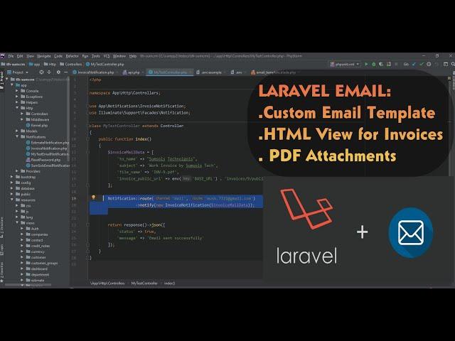 How to send HTML view in Laravel Email  - Custom Email Template & File Attachment In Laravel Email