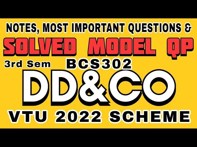 SOLVED MODEL QUESTION PAPERS, NOTES, MOST IMPORTANT QUESTIONS OF DDCO VTU 3RD SEM 2022 SCHEME #ddco