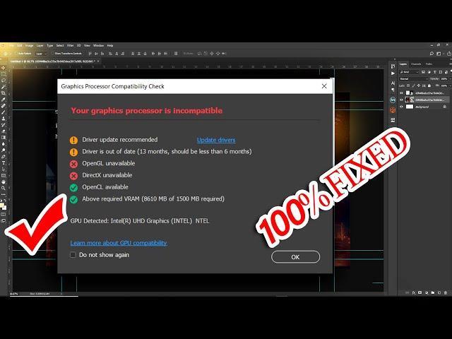 Graphics Processor is incompatible on Photoshop 2023/2024 _ How To Fix Graphics Processor error 