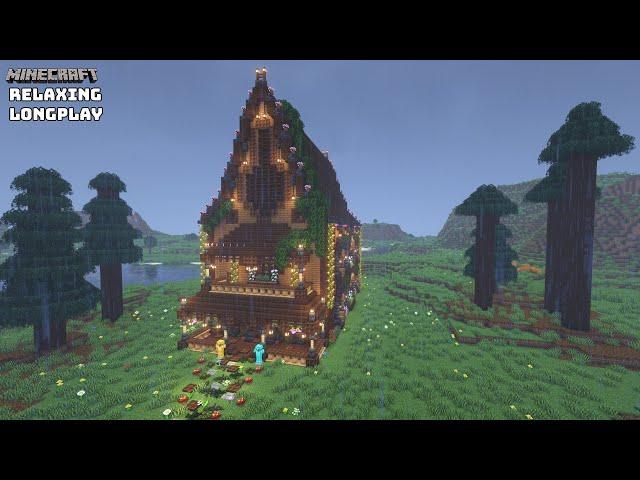 Rainy Build Spruce Mansion - Cozy Cottage House - Minecraft Relaxing Longplay ( No Commentary ) 1.20