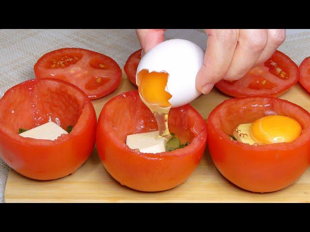 Just stick an egg in a tomato and you will be amazed! Simple breakfast recipe