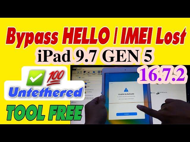 All Steps to Bypass iPad Gen 5 iOS 16.7.2 in 5 minutes by Tool Free #vienthyhG