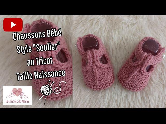 Chaussons Bébé Style Souliers au Tricot Taille Naissance