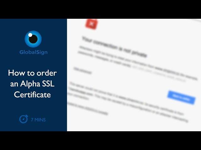 How to order an Alpha SSL Certificate