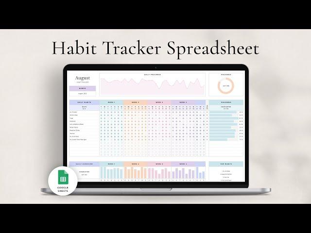 Habit Tracker Spreadsheet for Google Sheets