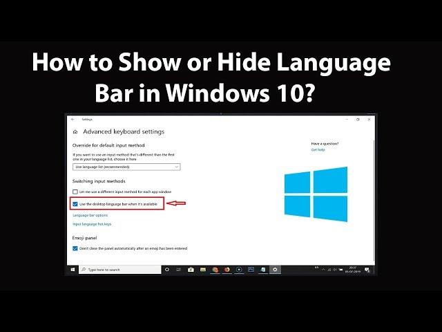 How to Show or Hide Language Bar in Windows 10?