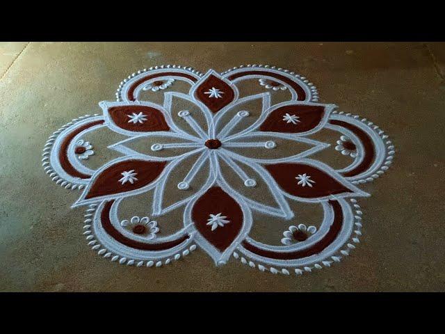 Easy flowers 2025  padi kolam 3*2 maasi madham rangoli  special kolam   pandaga diya muggulu