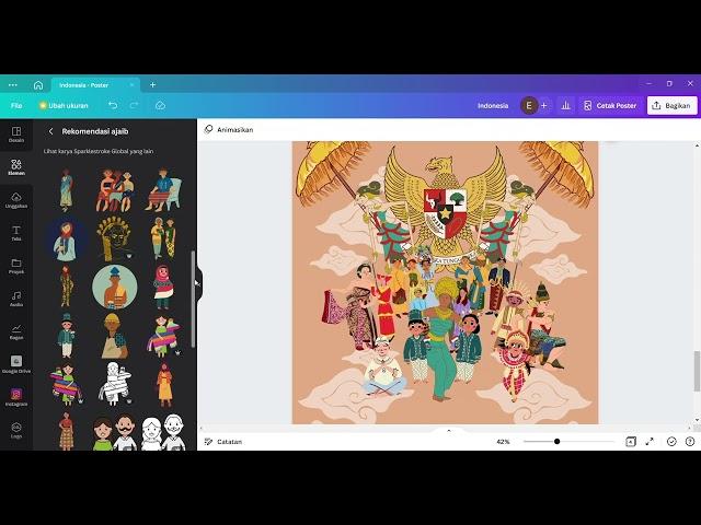 Tutorial Singkat Membuat Poster Tentang INDONESIA di Canva #indonesia #indonesiaku#budayaindonesia