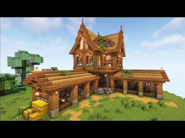 Minecraft | How to build a Stables (Medieval Stable House) | Tutorial